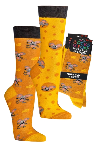 Motivsocken Socks4fun "Tiere & Kunst" im 2er Pack Gr. 36/41 & 42/47 gekettelt neu
