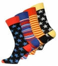 bunte Baumwoll Anzugsocken "Star Stripes" im 4er Pack one sice Gr. 41/45