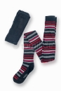 gekettelte & weiche Kinderstrumpfhose im 2er Pack "Uni & Ringel" Ergora Gr. 74/80 bis 152/164