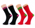 Socken in Modefarben "Qano Colour" mit farbigem Umschlagrand Gr. 35/38 bis 43/46 im 2er Pack nahtlos