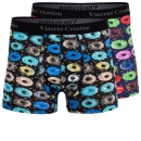 Hipster Boxershor aus weicher Baumwolle mit Elasthan "Donuts" Gr. M bis XXL im 2er Pack "Vincent Creation"