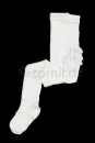 optisch weiße festliche Baumwollstrumpfhose mit Rüsche am Po für das Baby & Kleinkind Gr. 50/56 bis 86/92