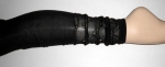 Baumwolllegging (80%) "Ruffle" Gr. S bis L in schwarz und Sand