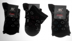 Rollrandsocken ohne Gummidruck Kreise im 3er Pack schwarz "Baumwolle" Gr. 35/38