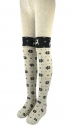 Kinderstrumpfhose "Schneekristalle" in beige und schwarz Gr. 86/92 bis 110/116