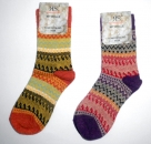 etwas dickere Socken mit 10% Wolle "bunt gemustert" RS im 2er Pack mit Gummidruck Gr. 35/38 & 39/42