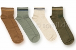 extra Kurzschaftsocken 8cm hoch "mit kleinen Streifen" Gr. 39/42 im 2er Pack Made in Germany