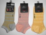 farbige Sneakersocken für Damen "extra feine Struktur" im 3er Pack Gr. 35/38 & 39/42 & gekettelte Spitze