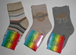 Jungensocken "beige & helloliv" Gr. 19/22 im 3er Pack gekettelt