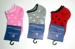 gepunktete Baumwoll Mädchensneakers von Rs in rot, grau & rosa Gr. 19/22, 23/26 im 3er Pack nahtlos