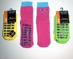 ABS Stoppersocken mit Innenfrottee in Neonfarben "Smile Gesicht" Gr. 23/26 bis 38/41 mit viel Baumwolle