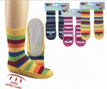 Ledersohlensocken "Home Socks bunt geringelt" von Socks4fun Größe 20/21 bis 30/31 Abverkauf
