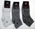 Kurzschaftsocken RS Baumwolle "olivtöne oder grautöne" ca. 7cm hoch Gr. 39/42 & 43/46 im 3er Pack handgekettelt