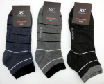 Kurzschaftsocken 8cm hoch "blautöne oder dunkle Farben mit Streifen" Gr. 39/42 & 43/46 im 3er Pack gekettelt