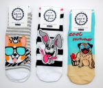 .Motivsneakersocken "Tiere CNB" im 3er Pack Gr. 35/38 & 39/41 mit flacher Naht