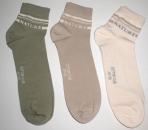 Kurzschaftsocken 11cm "naturfarben & (blautöne)" Cotton Club Größe 35/38 bis 47/50 im 3er Pack nahtlos