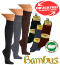 Bambus Kniestrümpfe mit extra breitem & venenfreundlichem Rand Gr. 35/38 bis 43/46 nahtlos