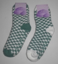 Kuschelsocken mit ABS Stoppernoppen im Karo-Look in mint Gr. 35/38 im 2er Pack