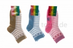 Kurzschaftsocken Summer Girl in beige pink & hellblau Gr. 19/22 im 3er Pack handgekettelt