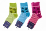 Mädchensocken "Blüten" Gr. 19/22 im 3er Pack gekettelt