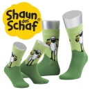 Motivsocke Shaun das Schaf mit 80% BIO-Baumwolle Gr. 35/38 bis 47/50 Made in Germany gekettelt