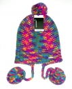 Grobstrickmütze mit Bommeln Multicolor für Damen Größe 57 von Ergora