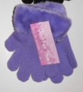 Mädchenhandschuhe mit Wuschlrand  ca. 2-4 Jahre