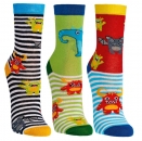 Dinosocken & Monster-/ Drachensocken gekettelt im 3er Pack Gr. 23/26 bis 31/34