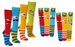 "lustige Monster" Kniestrümpfe nahtlos & weich im 3er Pack Gr. 19/22 bis 31/34 socks4fun