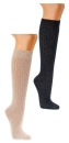 100% GOTS BIO Baumwoll Kniestrümpfe gerippt "socks4fun" nahtlos im 2er Pack Gr. 35/38 bis 43/46