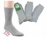 30% Wollsocken ohne Gummidruck mit dickem Plüsch Fußbett "hellgrau" Gr. 35/38 bis 49/51 im 3er Pack