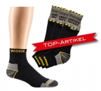 Kurzschaft Arbeits- & Sportsocken "WORK" mit dickerem Fußbett ca. 12cm hoch Gr. 39/41 bis 46/48 im 3er Pack