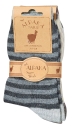 30% Schafwolle, 15% Alpakawolle wärmende geringelte Kindersocken im 2er Pack Gr. 23/26 bis 39/42